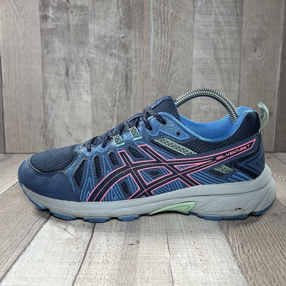 Asics GEL-Venture 7 Peacoat Women's Running Shoes Blue Pink Size 10 1012A476 - Picture 6 of 16